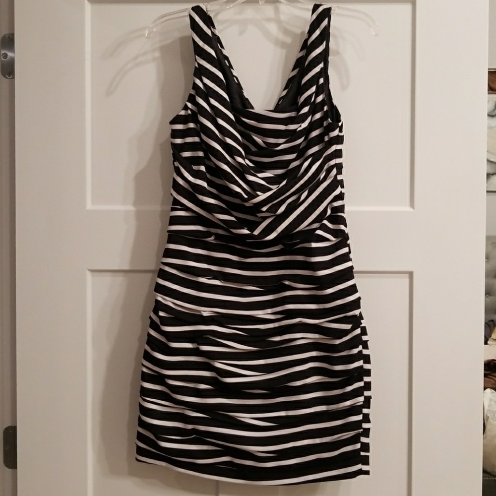 EXPRESS B&W stripe cocktail dres